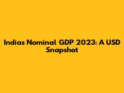 India's Nominal GDP 2023: A USD Snapshot