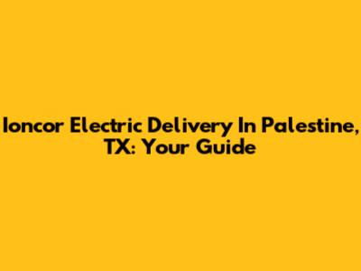 Ioncor Electric Delivery In Palestine, TX: Your Guide