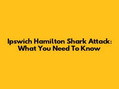 Ipswich Hamilton Shark Attack: What You Need To Know