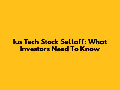 Ius Tech Stock Selloff: What Investors Need To Know