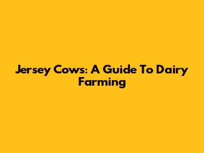Jersey Cows: A Guide To Dairy Farming