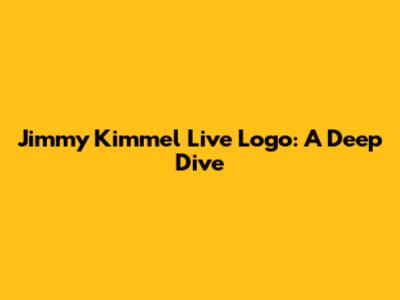 Jimmy Kimmel Live Logo: A Deep Dive
