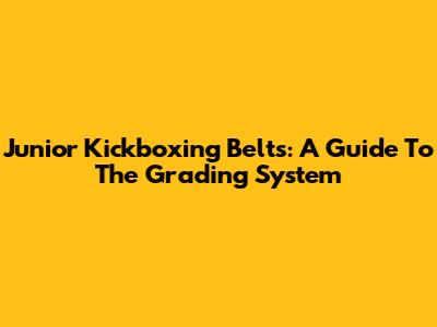 Junior Kickboxing Belts: A Guide To The Grading System