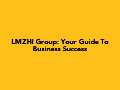 LMZHI Group: Your Guide To Business Success