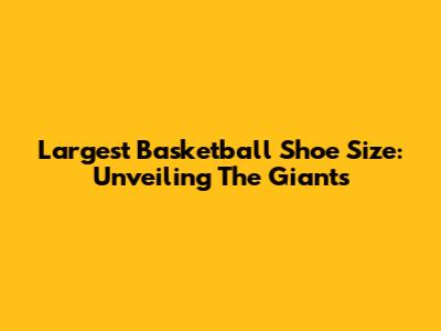Largest Basketball Shoe Size: Unveiling The Giants