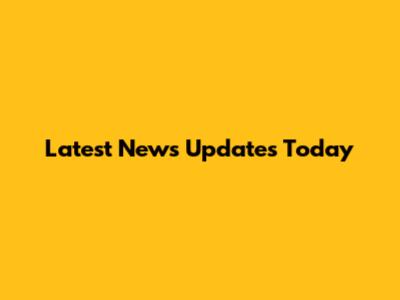 Latest News Updates Today