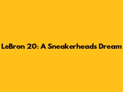 LeBron 20: A Sneakerhead's Dream