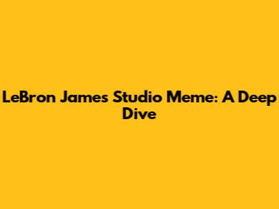 LeBron James Studio Meme: A Deep Dive