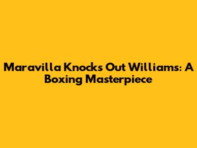 Maravilla Knocks Out Williams: A Boxing Masterpiece