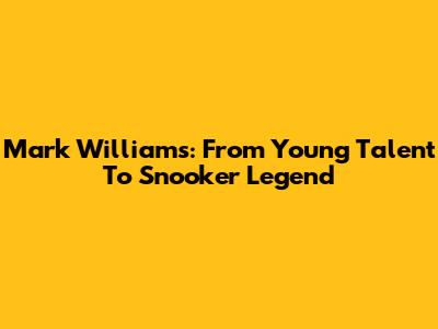 Mark Williams: From Young Talent To Snooker Legend