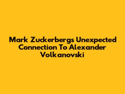 Mark Zuckerberg's Unexpected Connection To Alexander Volkanovski