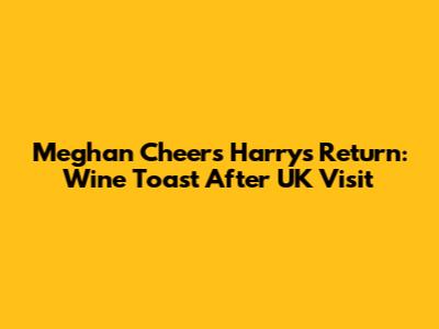 Meghan Cheers Harry's Return: Wine Toast After UK Visit