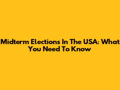 Midterm Elections In The USA: What You Need To Know