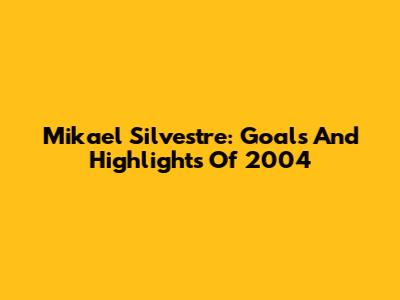 Mikael Silvestre: Goals And Highlights Of 2004