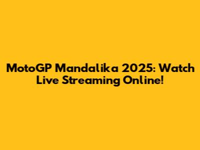 MotoGP Mandalika 2025: Watch Live Streaming Online!