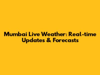 Mumbai Live Weather: Real-time Updates & Forecasts