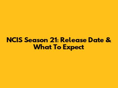 NCIS Season 21: Release Date & What To Expect