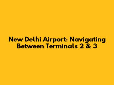 New Delhi Airport: Navigating Between Terminals 2 & 3