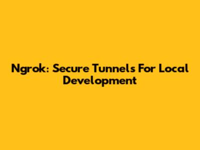 Ngrok: Secure Tunnels For Local Development