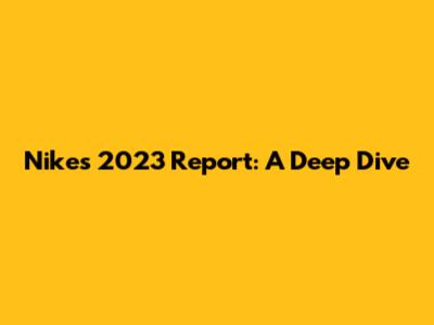 Nike's 2023 Report: A Deep Dive