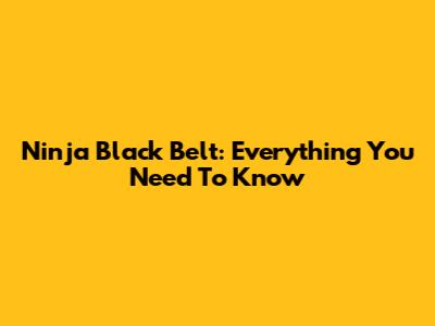Ninja Black Belt: Everything You Need To Know