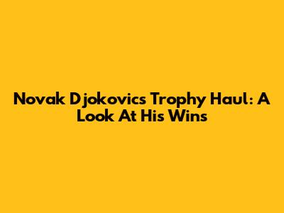 Novak Djokovic's Trophy Haul: A Look At His Wins