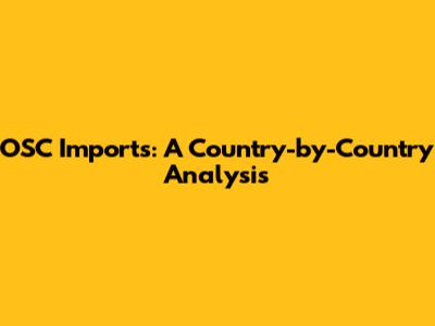 OSC Imports: A Country-by-Country Analysis