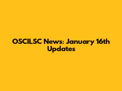 OSCILSC News: January 16th Updates