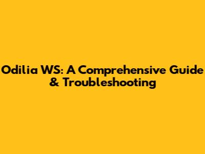Odilia WS: A Comprehensive Guide & Troubleshooting