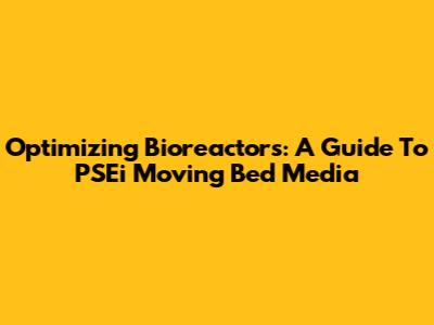 Optimizing Bioreactors: A Guide To PSEi Moving Bed Media