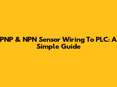 PNP & NPN Sensor Wiring To PLC: A Simple Guide