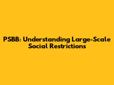 PSBB: Understanding Large-Scale Social Restrictions