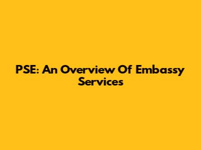 PSE: An Overview Of Embassy Services