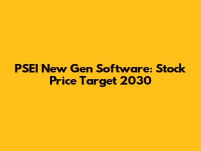 PSEI New Gen Software: Stock Price Target 2030