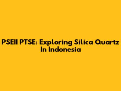 PSEII PTSE: Exploring Silica Quartz In Indonesia