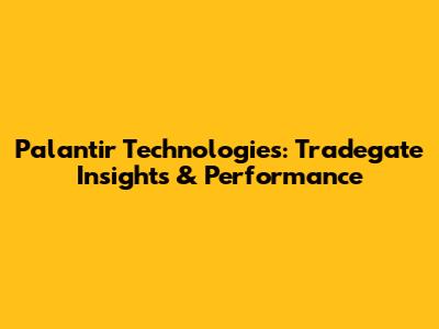 Palantir Technologies: Tradegate Insights & Performance