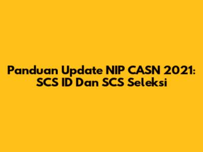 Panduan Update NIP CASN 2021: SCS ID Dan SCS Seleksi