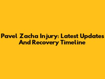 Pavel Zacha Injury: Latest Updates And Recovery Timeline