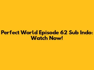 Perfect World Episode 62 Sub Indo: Watch Now!