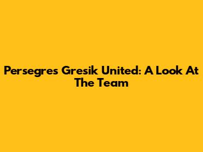 Persegres Gresik United: A Look At The Team