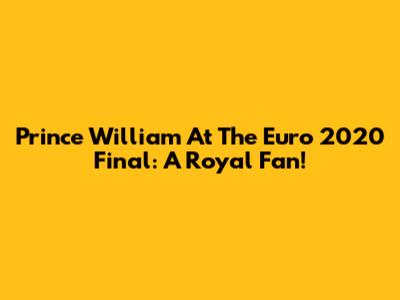 Prince William At The Euro 2020 Final: A Royal Fan!