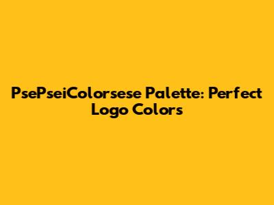 PsePseiColorsese Palette: Perfect Logo Colors