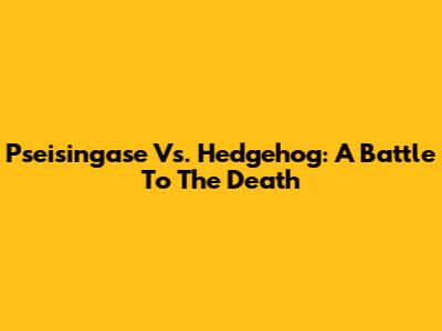 Pseisingase Vs. Hedgehog: A Battle To The Death