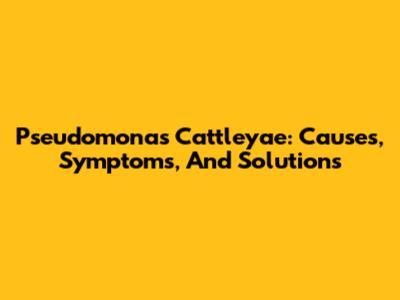 Pseudomonas Cattleyae: Causes, Symptoms, And Solutions