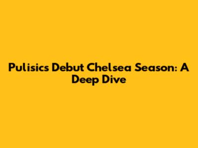 Pulisic's Debut Chelsea Season: A Deep Dive