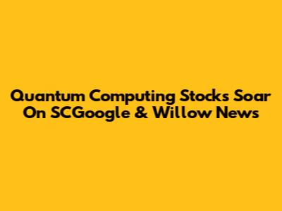 Quantum Computing Stocks Soar On SCGoogle & Willow News