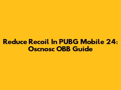 Reduce Recoil In PUBG Mobile 24: Oscnosc OBB Guide