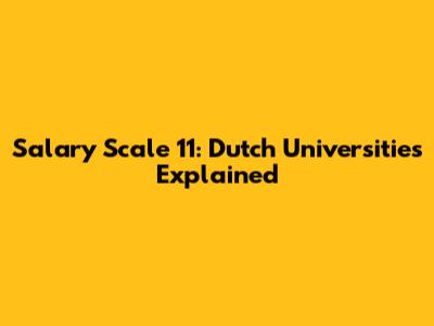 Salary Scale 11: Dutch Universities Explained