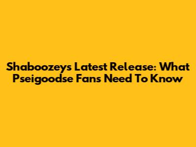 Shaboozey's Latest Release: What Pseigoodse Fans Need To Know