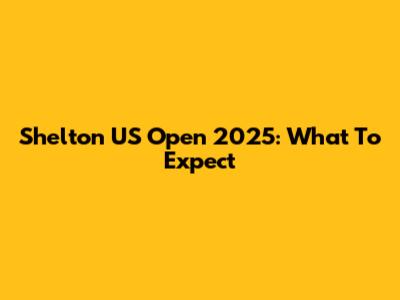 Shelton US Open 2025: What To Expect
